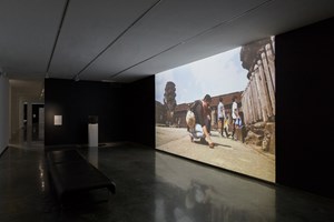 Museum of Contemporary Art Australia, Svay Sareth, 'Prendre les Mesures' (2015). Single-channel HD video, colour, sound, needle, archival material. 65:25 mins. Installation view: 21st Biennale of Sydney, Museum of Contemporary Art Australia, Sydney (16 March–11 June 2018). Courtesy of the artist and SA SA BASSAC, Phnom Penh. Photo: silversalt photography.